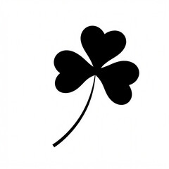 Shamrock Silhouette: A minimalist silhouette of a three-leaf clover stands out with its elegant and symmetrical design, a timeless symbol of luck and good fortune.