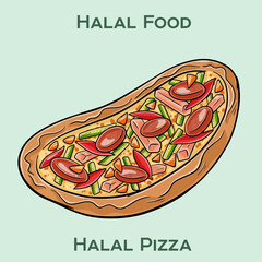 Delicious Halal pizza featuring high-quality halal ingredients, prepared according to Islamic dietary laws. Perfect for everyone seeking a tasty, ethical meal!