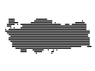 Horizontal Lines Vector Map of Turkey Small