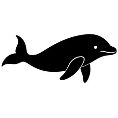 Fototapeta premium Beluga whale swimming silhouette