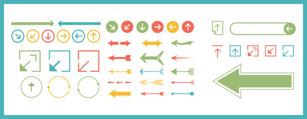 Arrow icon set isolated on white background