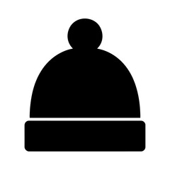 Knitted Winter Hat Silhouette Vector for Cold Season Outfits and Fashion Accessories.