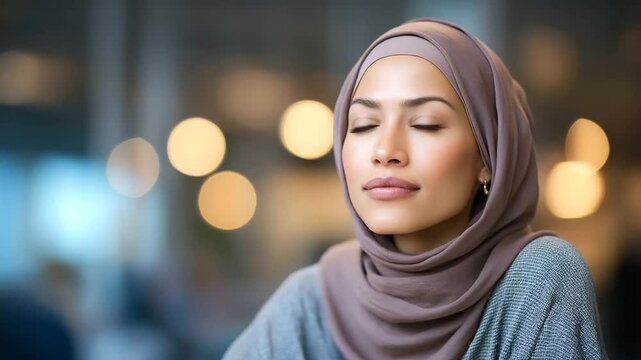 Confident Islamic businesswoman spearheading an engaging team meeting.