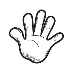 Obraz premium Hand Illustration With Palm Lines. Symbol Of Communication And Expression. Isolated Vector Illustration
