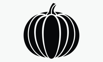 pumpkin silhouette, autumn leaves vector, black pumpkin shape, seasonal vegetable outline