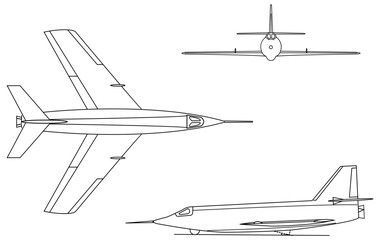 Bell_X-2_3-view-svg vector file.svg