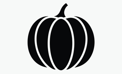 pumpkin silhouette, autumn leaves vector, black pumpkin shape, seasonal vegetable outline