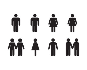Simple human silhouette icons set