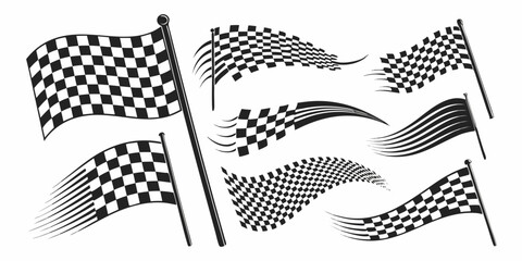 checkered flag on white