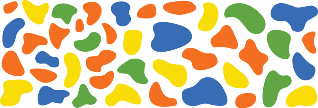 Abstract blotch shape. Liquid shape elements. Set of modern graphic elements. Fluid dynamical colored forms banner. 
