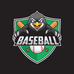 baseball club logo penguin vector illustration design