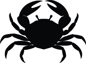 Silhouette of a Crab A Striking Black and White Illustration