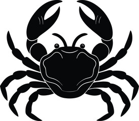 Majestic Crab Silhouette A Striking Black and White Illustration