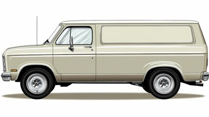 Beige cargo van profile.