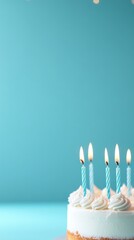 Celebration cake with candles birthday party dessert and baking delight