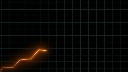 Animated Financial Growth Graph. Graph Depicting Financial Growth, Stock Market Boom, Business Success.stock market boom or an impressive increase of business sales.