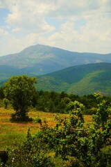 Fototapeta premium Montañas desde el punto geodésico El Picurucho en la provincia de Segovia , España.