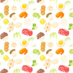 Cute hotpot ingredients pattern