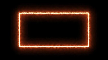 Abstract neon light rectangle frame and seamless loop pattern animation background. Gradient neon frames with smoke, led rectangular borders with mist effect, transparent glowing haze - Powered by Adobe