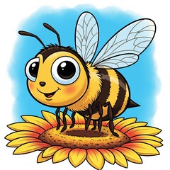 Naklejka premium Cute colorized Cartoon Animal and Insect Illustration for Kids