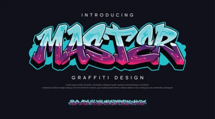 Fototapete Rund Graffiti Master logo graffiti font text effect, spray and street text style   © Crazy