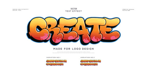 Create logo graffiti font text effect, spray and street text style 