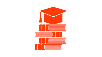 Collection Graduation cap icons vector illustration on white background.