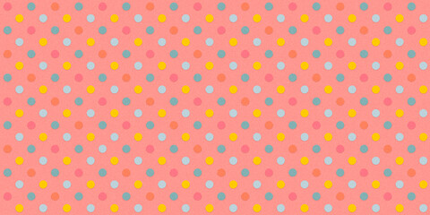 Vintage pastel colorful  polka dots seamless pattern .Dots texture. Paper cut style.  Wallpaper for baby .