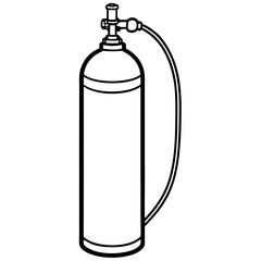 Minimal Oxygen Tank Line Art Vector