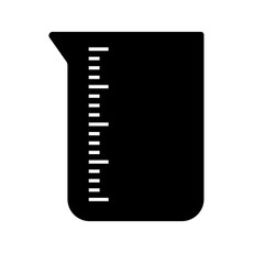 Black Laboratory Beaker Icon for Chemistry Experiment Design