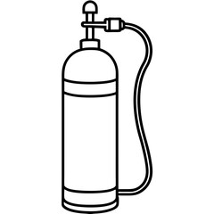 Minimal Oxygen Tank Line Art Vector