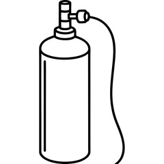 Minimal Oxygen Tank Line Art Vector