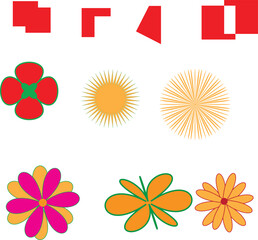 set of flower icons