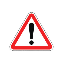 warning sign with exclamation mark inside red triangle symbolizing danger, alert, hazard, caution, and safety precaution concepts