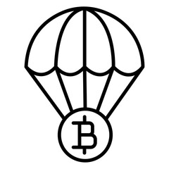 Bitcoin airdrop icon Thin line vector design