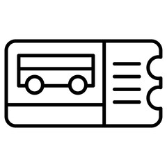Bus ticket icon Thin line vector design