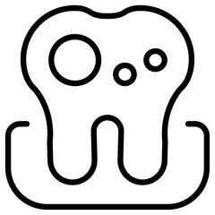 cavities icon Thin line vector design
