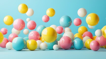 Floating colorful spheres