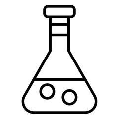 Chemical flask icon Thin line vector design