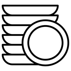 Clean stack plates icon Thin line vector design