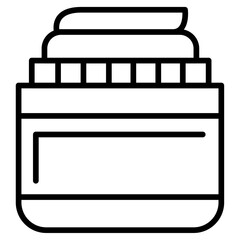 Cream jar icon Thin line vector design