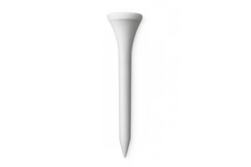Realistic white golf tee isolated on transparent background, perfect for adding to golf-related designs