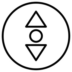 Elevator, lift button icon Thin line vector design