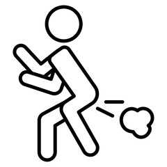 Farting icon Thin line vector design