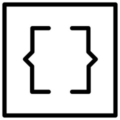 Font brackets icon Thin line vector design