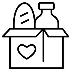 Food donation icon Thin line vector design
