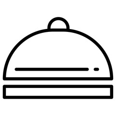 Food tray and Cover icon Thin line vector design