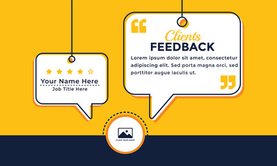 Client or customer service review feedback testimonial social media post, Customer or client service feedback review post design template