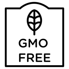 gmo free icon Thin line vector design