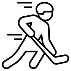 Hockey player icon Thin line vector design